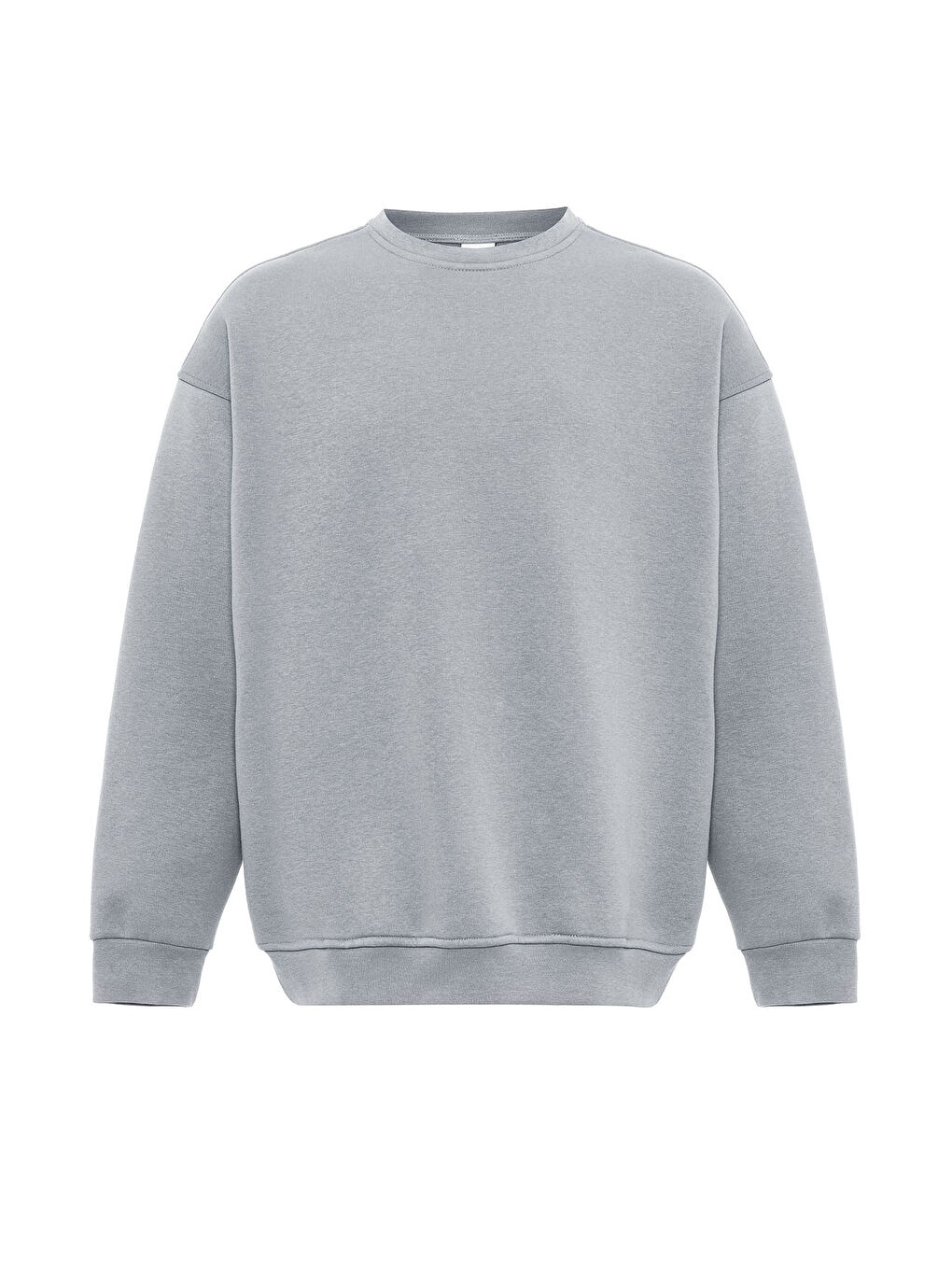 VAMOSCLO Kahverengi Basic Oversize Bisiklet Yaka Erkek Sweatshirt