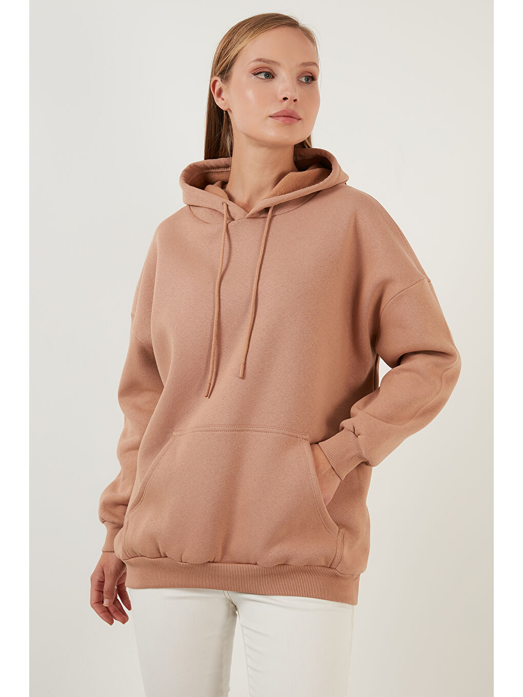 Kahverengi Regular Fit Pamuklu Kapüşonlu Yaka Şardonlu Kışlık 2'li Paket Sweat 5863854S2-1