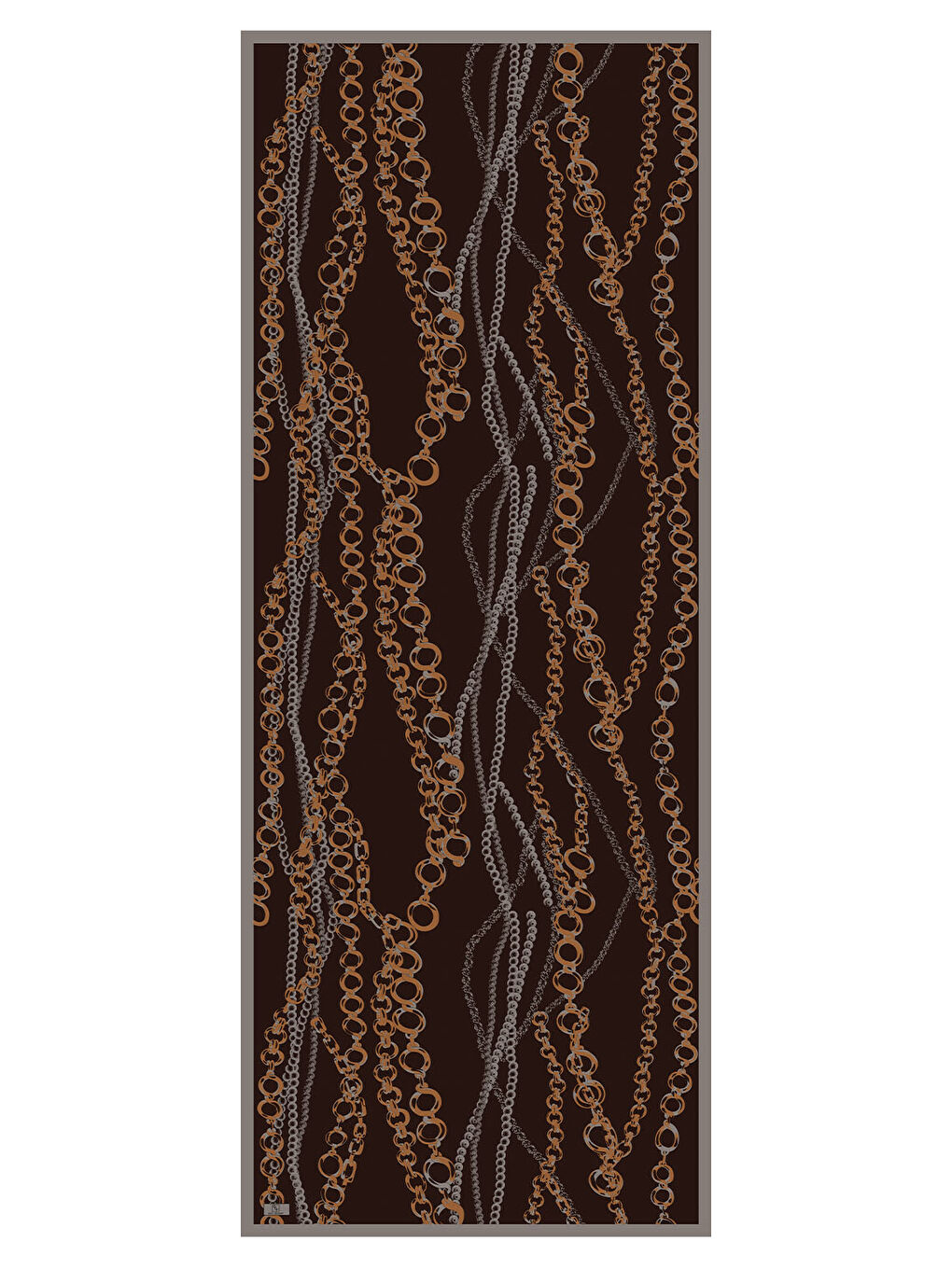 Kahverengi Pamuk Twill Şal Loop Line Acı Kahve-5