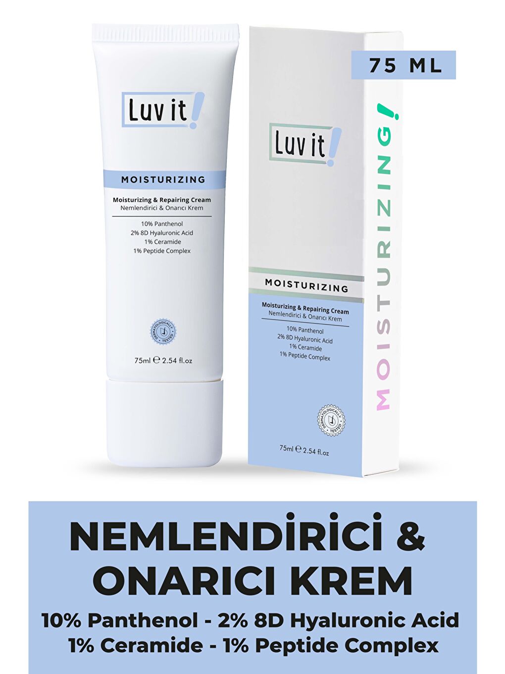 Luv it! Renksiz Nemlendirici & Onarıcı Krem 75ml