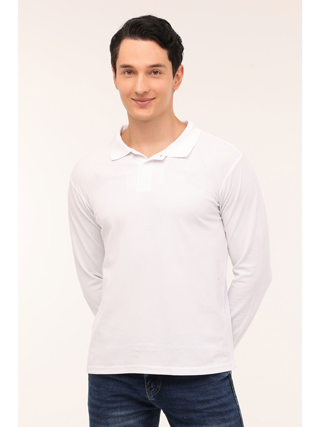 Kinetix MB SN329 UKOL POLO 4PR Beyaz Erkek Uzun Kol T-Shirt