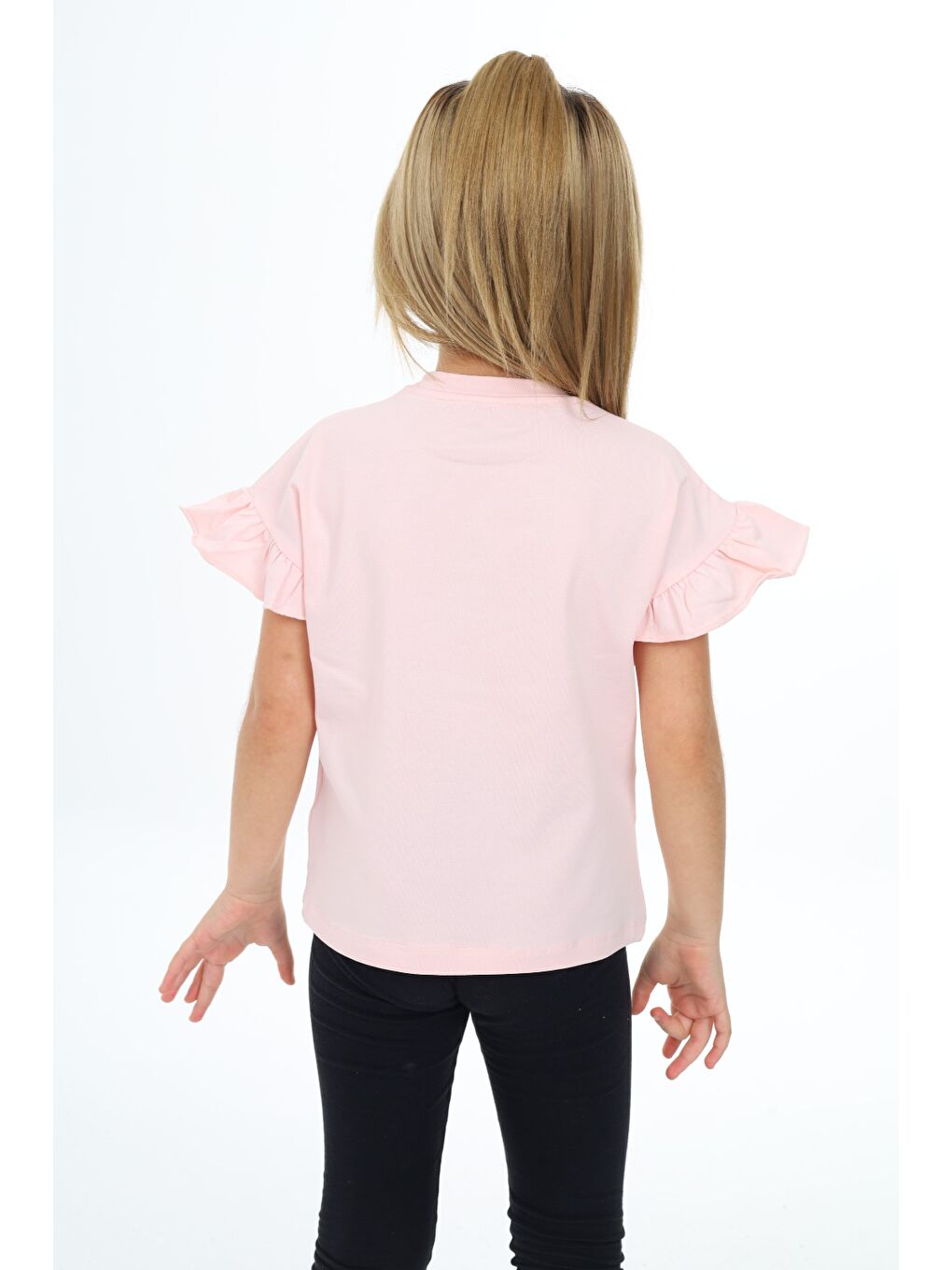 Pembe Kız Çocuk Baskılı Tişört-2