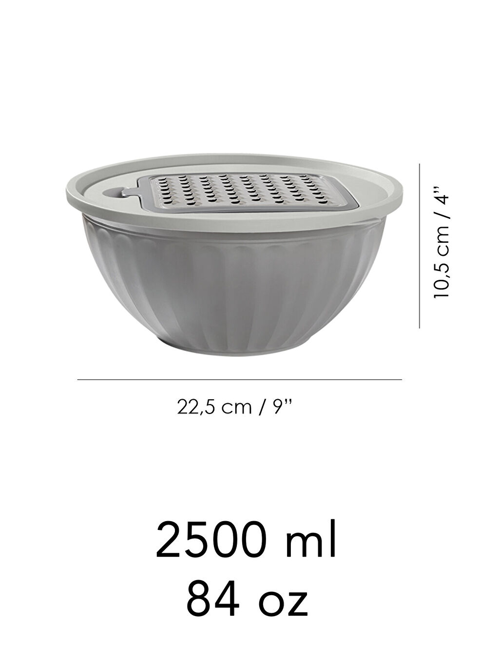 Gri Kapaklı Saklama Kabı 2,5 l-1