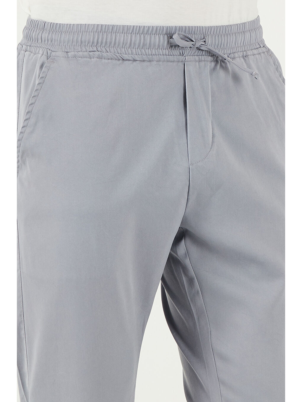 Gri Pamuklu Slim Fit Lastikli Bel Boru Paça Pantolon 5545S87JMILANO-4
