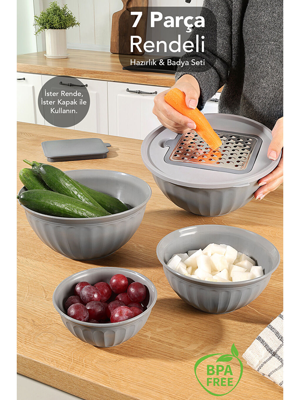 Gri Kapaklı Saklama Kabı