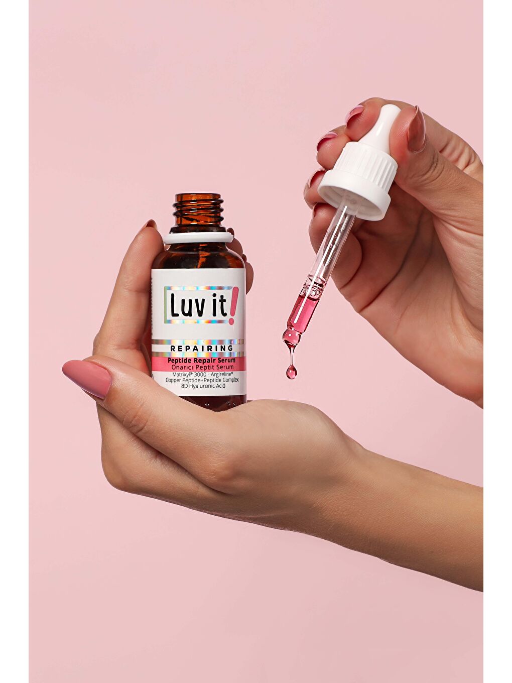 Luv it! Açık Pembe Yaşlanma Karşıtı, Cilt Yenileyici Ve Onarıcı Peptit Serum 30ml - 1