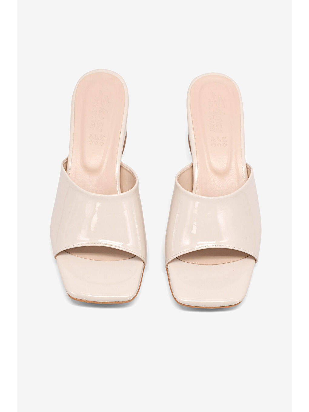 Kadın Bej Rahat Kalıp Topuklu Terlik-2