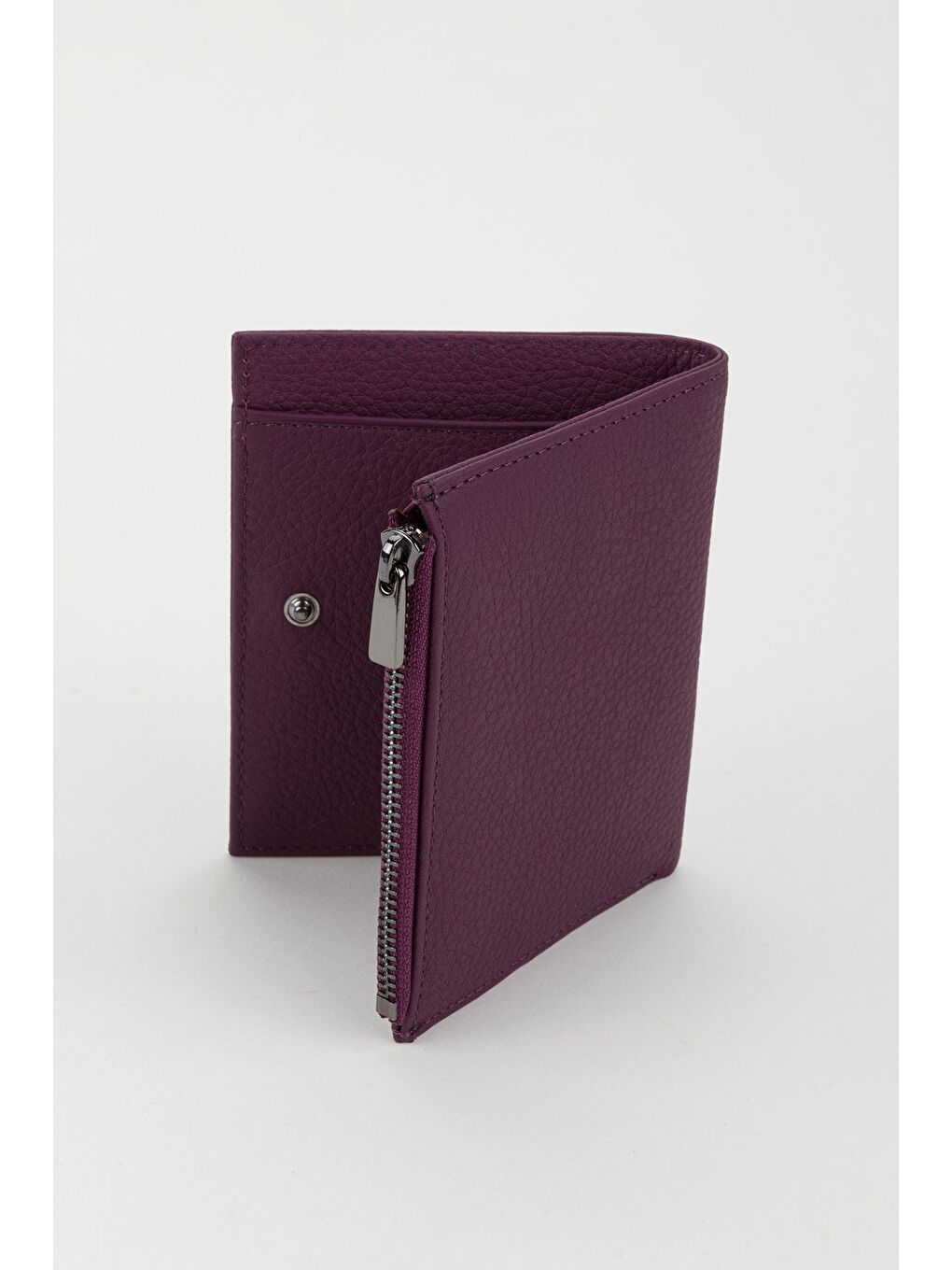 Mürdüm Kutulu Hakiki Deri Kırmızı Kadın El Portföyü Kartlık Cüzdan-3