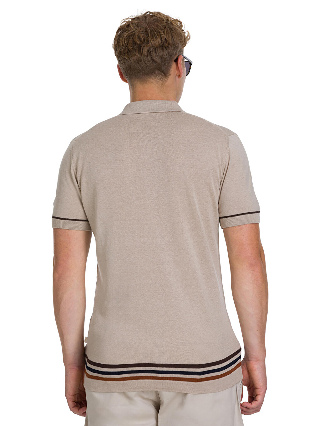 Ekru Regular Fit Polo Yaka Pamuklu Gömlek-4
