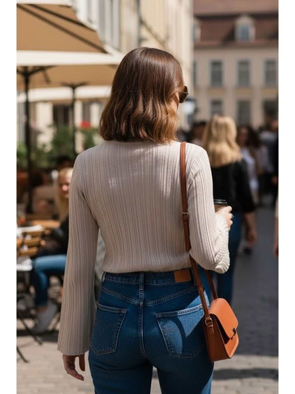 Ekru Kadın Krem İspanyol Kol Yarım Balıkçı Detaylı Triko Kazak-1