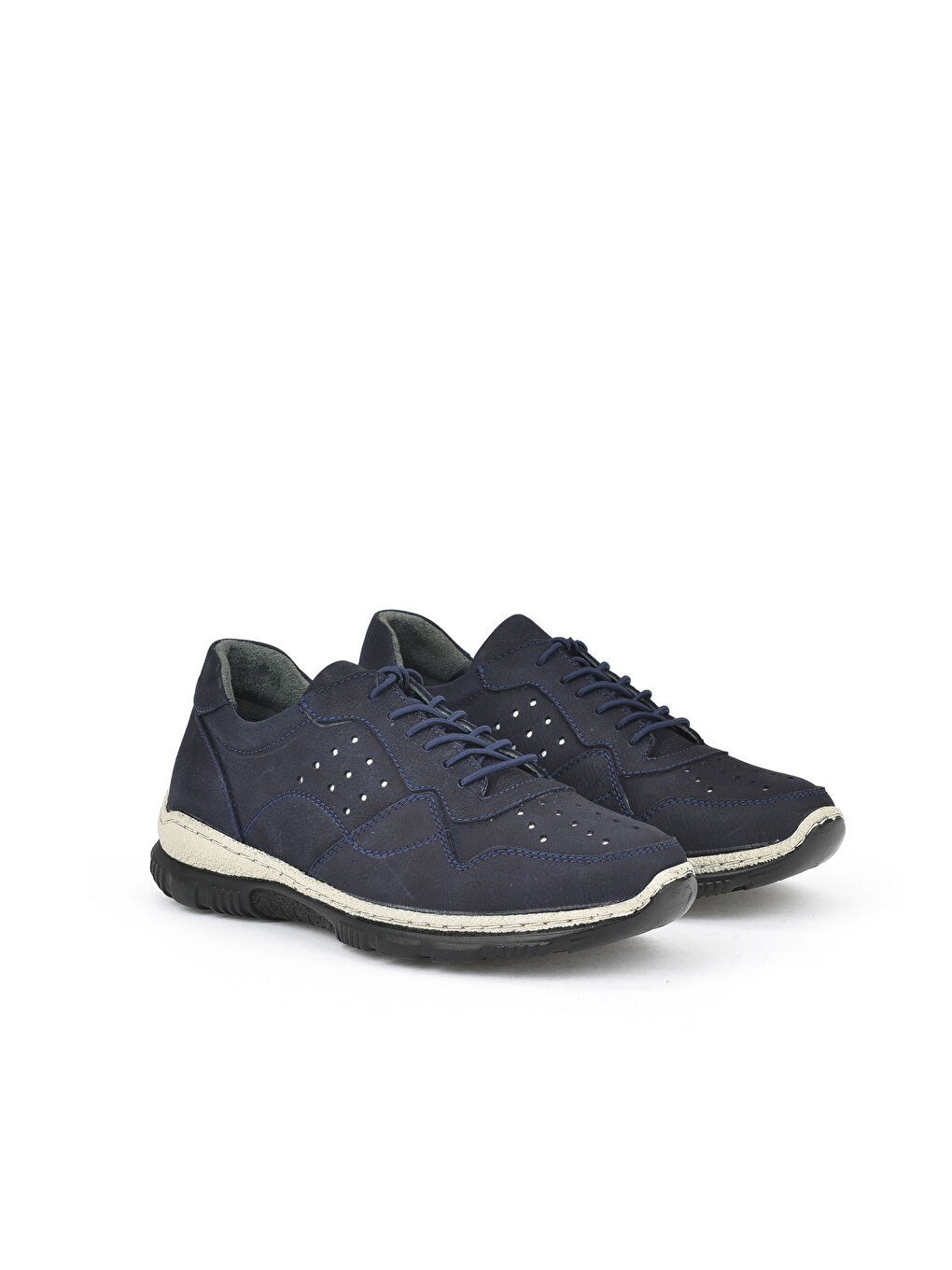 Beyaz Kadın Hakiki Deri Ayakkabı 14355Z2832 Lacivert-1