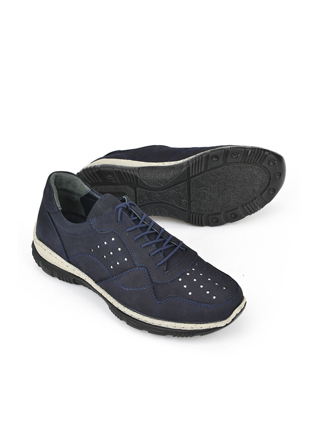 Beyaz Kadın Hakiki Deri Ayakkabı 14355Z2832 Lacivert-3