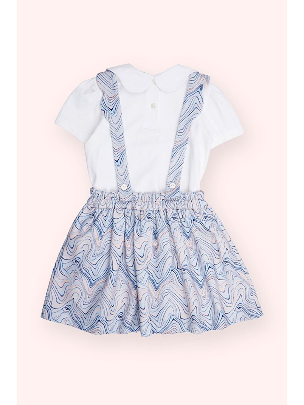 Kız Çocuk T-shirt ve Jileli 2'li Takım Mavi