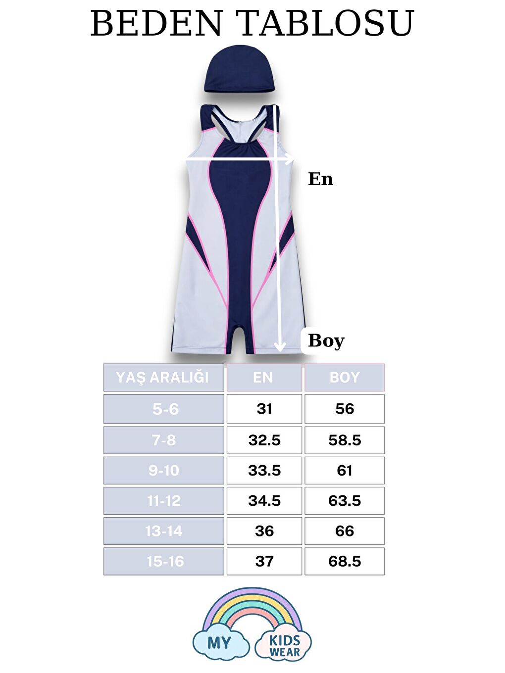 Gri Kız Çocuk Deniz Yüzücü Mayoları 5-16 Yaş 12604-1
