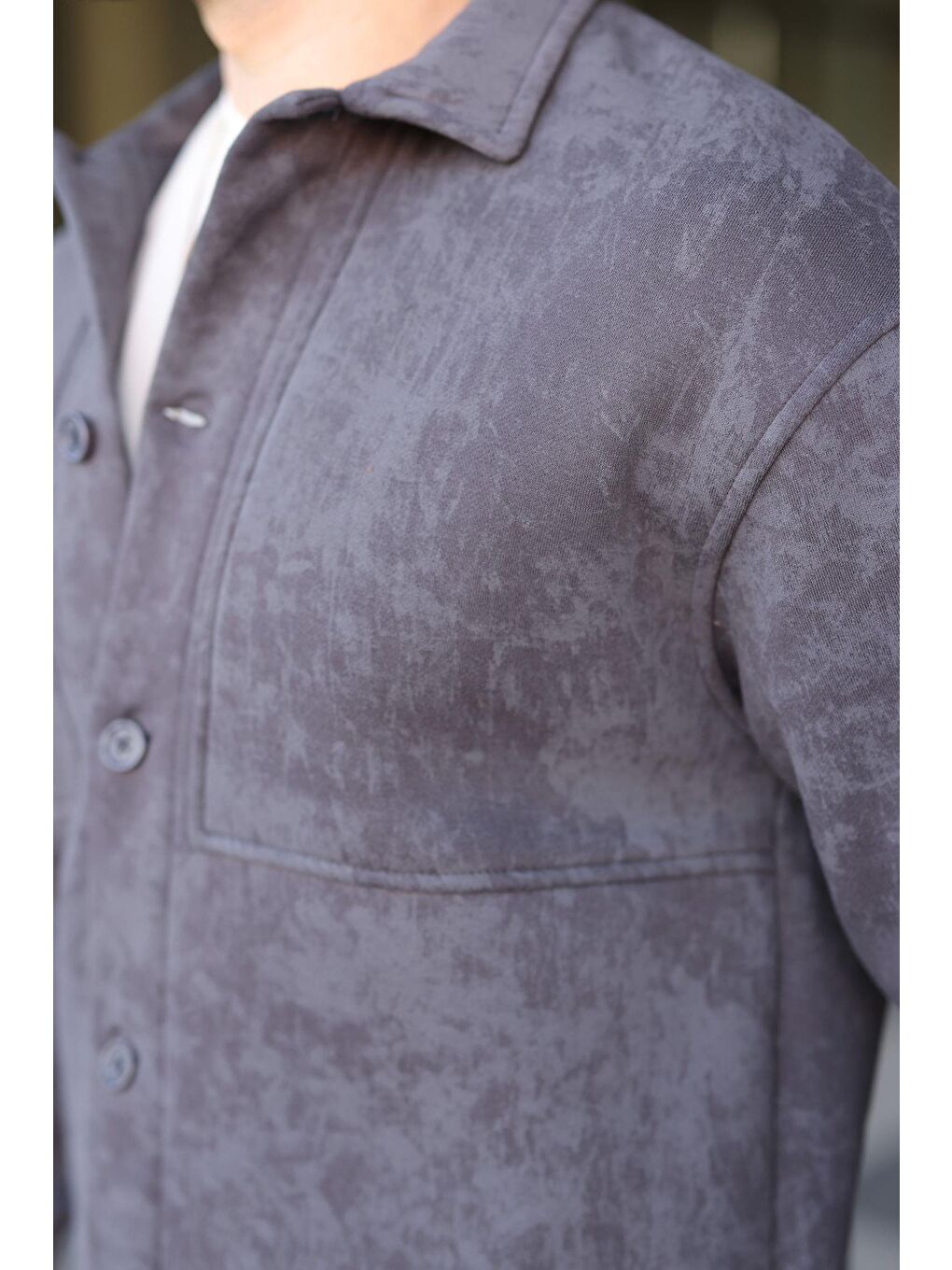 Antrasit İçi Polarlı Gömlek Ceket E6767-2