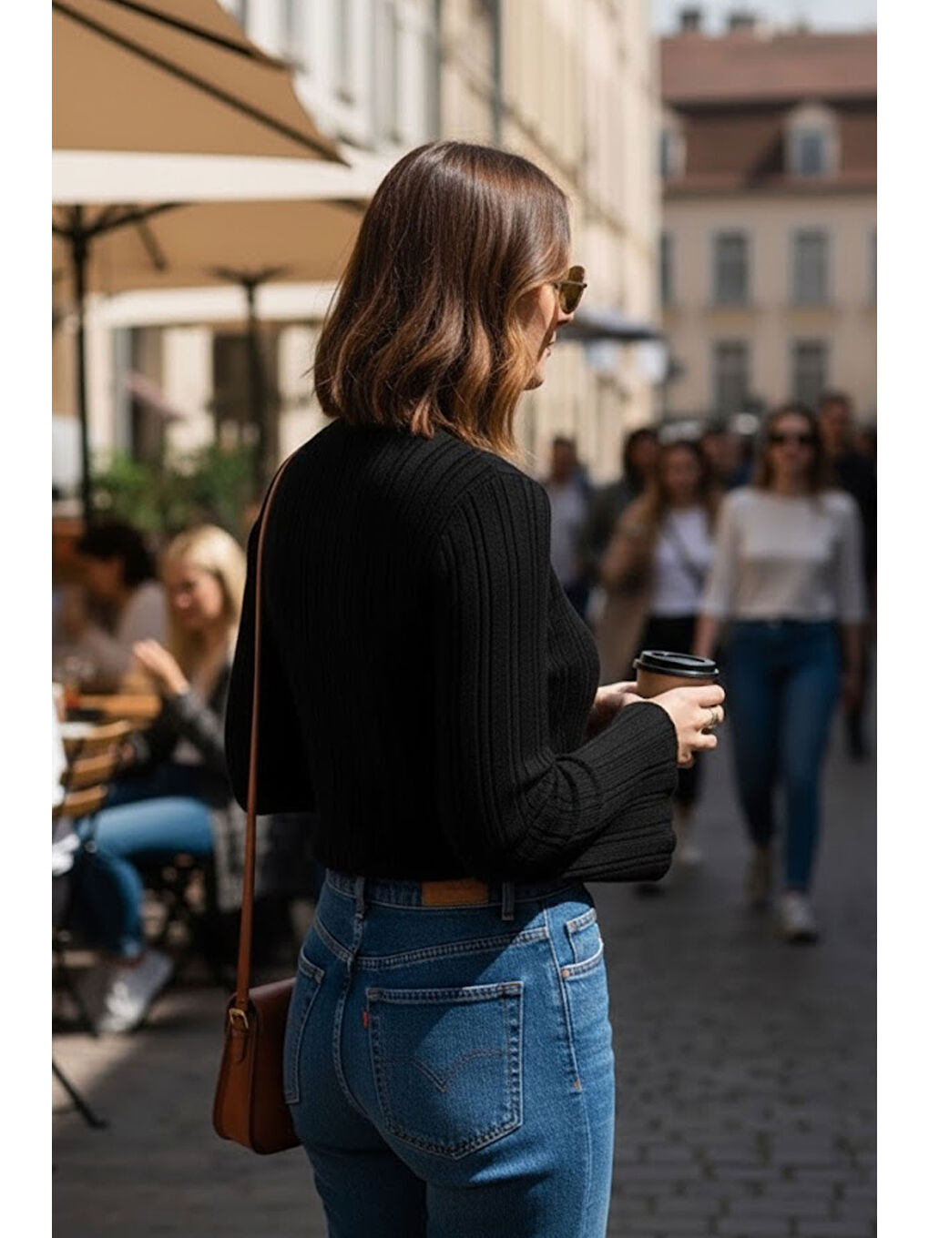 Kadın Siyah İspanyol Kol Yarım Balıkçı Detaylı Triko Kazak-2