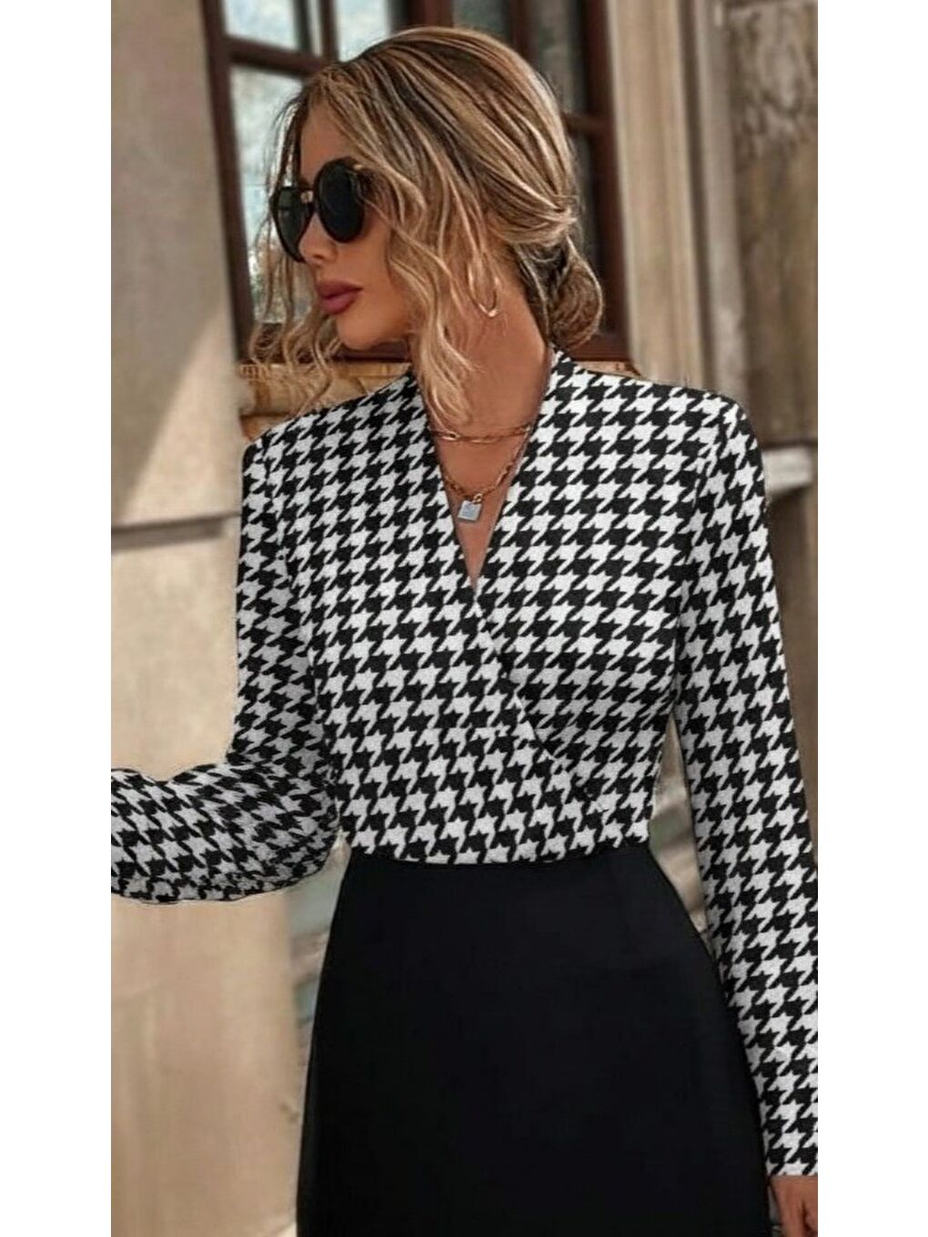 Gri Kadın Uzun Kollu Kruvaze Yakalı üst Dalgıç Alt Ithal Krep Mini Elbise-1