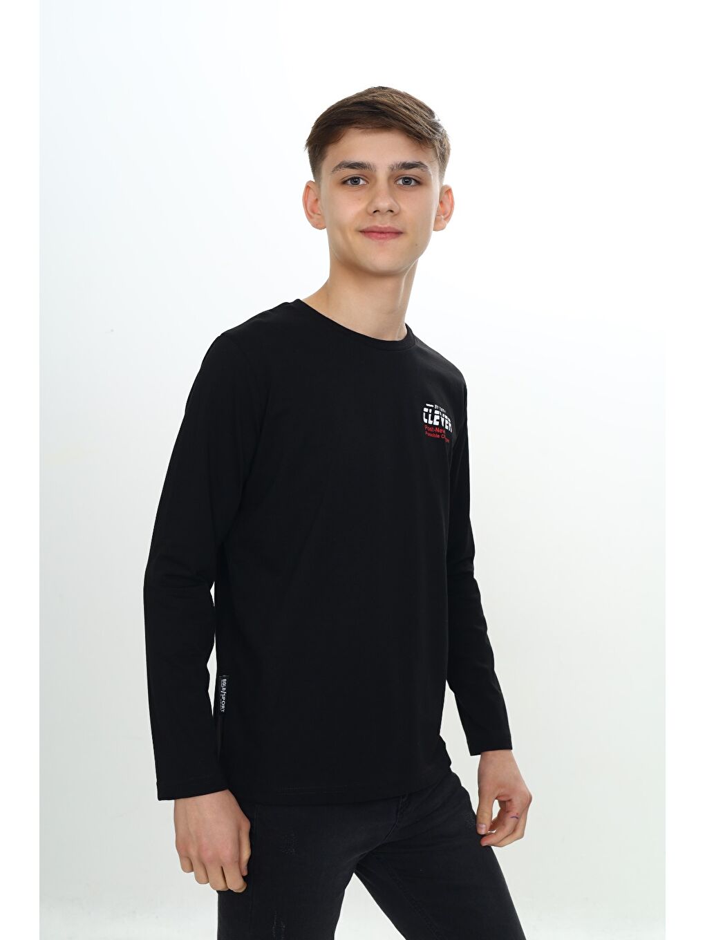 Siyah Erkek Çocuk Baskılı Tişört-4