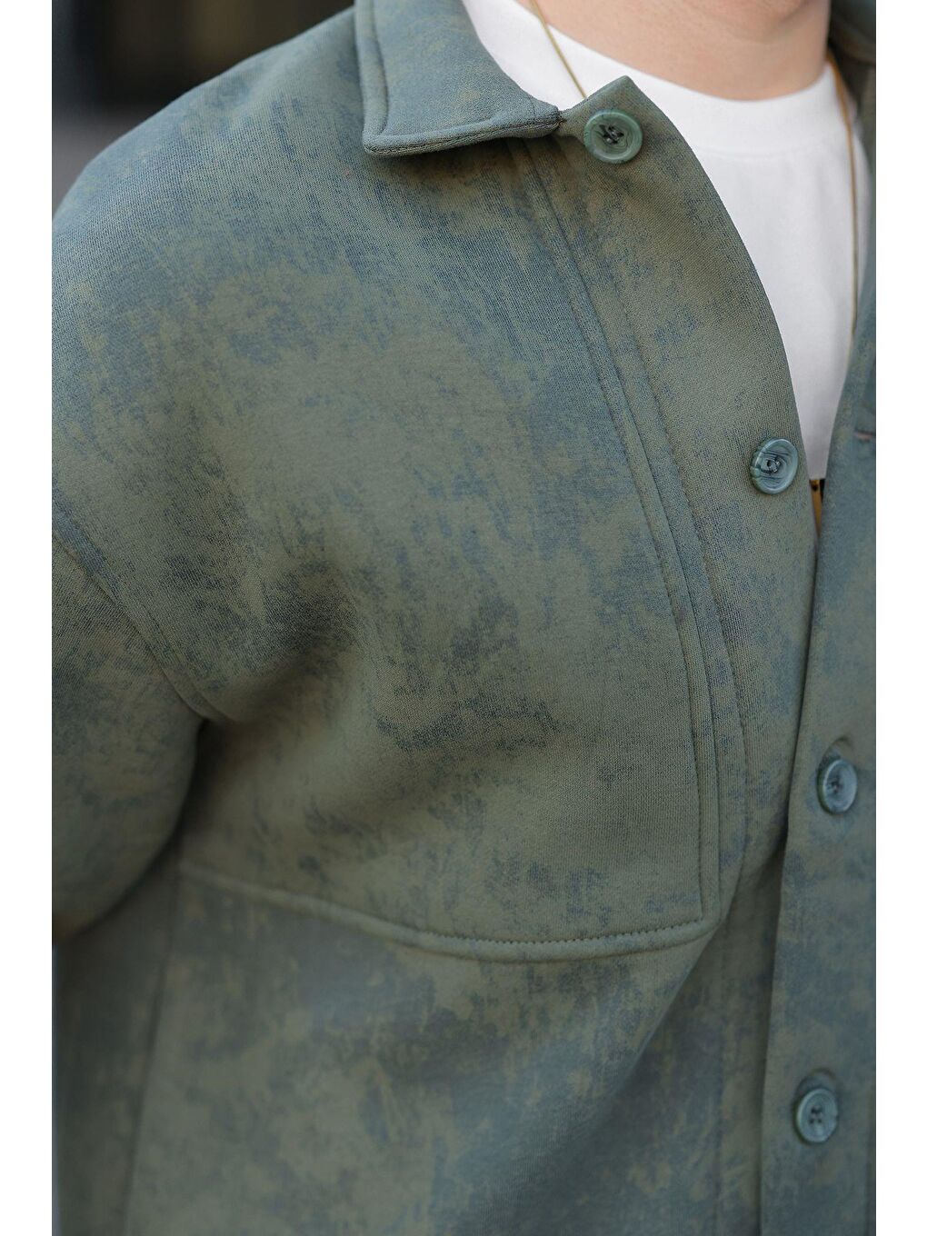 Haki İçi Polarlı Gömlek Ceket E6767-2