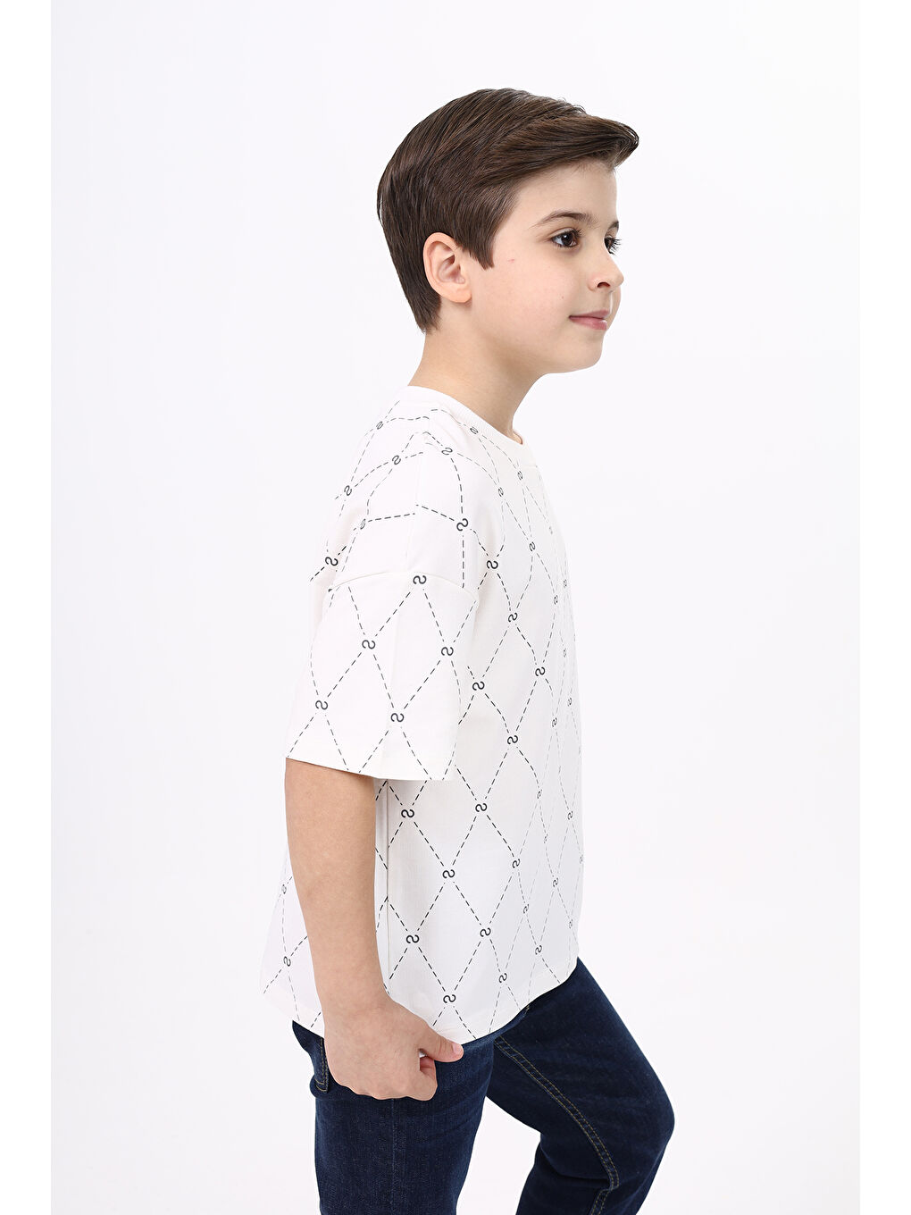 Ekru Unisex Çocuk Baskılı Tişört-2