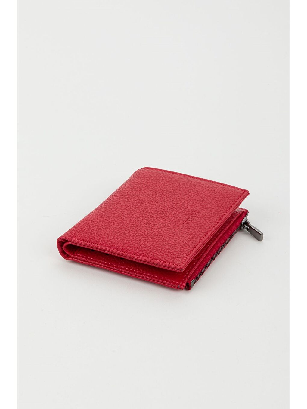 Kutulu Hakiki Deri Kırmızı Kadın El Portföyü Kartlık Cüzdan-1