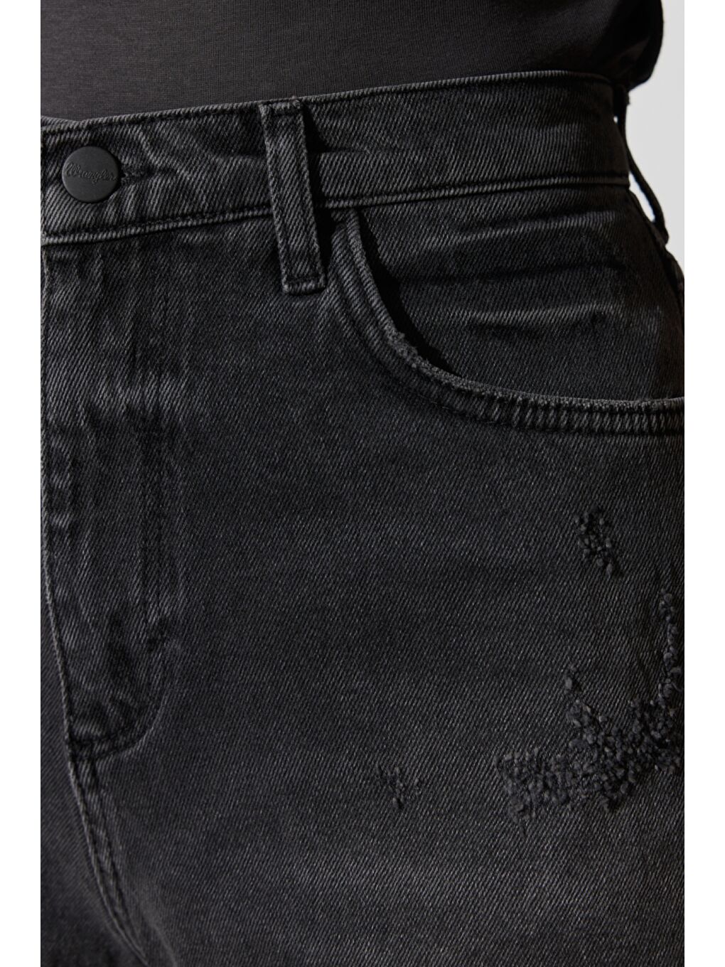 Regular Fit Normal Kesim Yüksek Bel Antrasit Jean Jean Şort-2