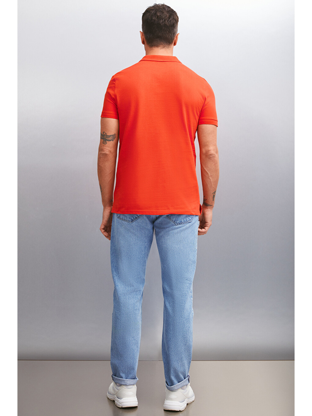 Kırmızı MARTEN Erkek %100 Pamuk Kısa Kollu Regular Fit KIRMIZI Polo Yaka T-shirt-5