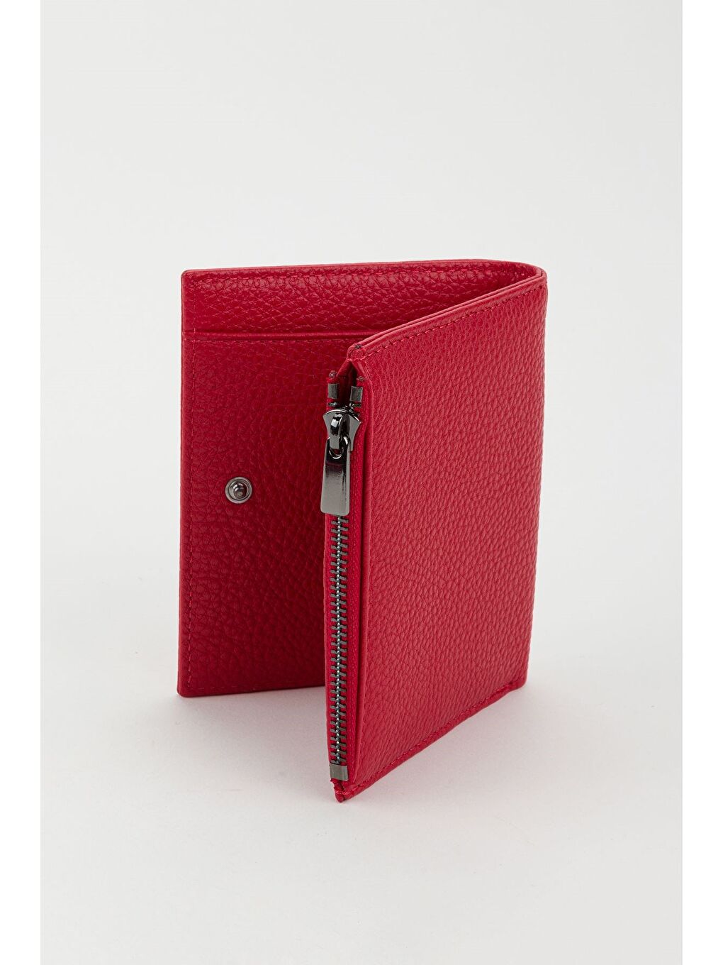 Kutulu Hakiki Deri Kırmızı Kadın El Portföyü Kartlık Cüzdan-3