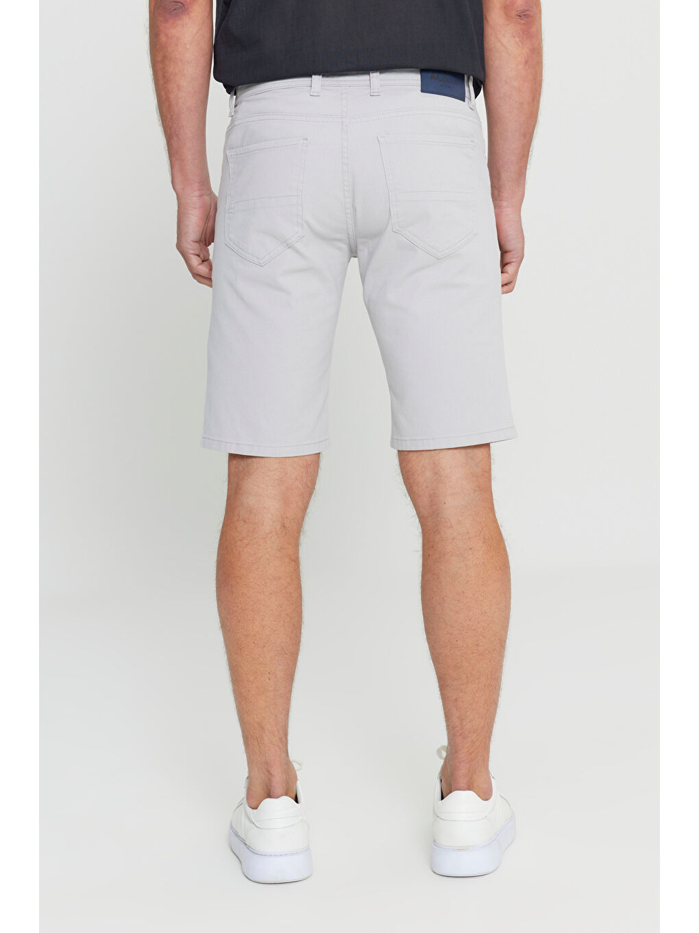 Bej Erkek Taş Slim Fit Dar Kesim Armürlü %100 Pamuk Casual Chino Şort-4