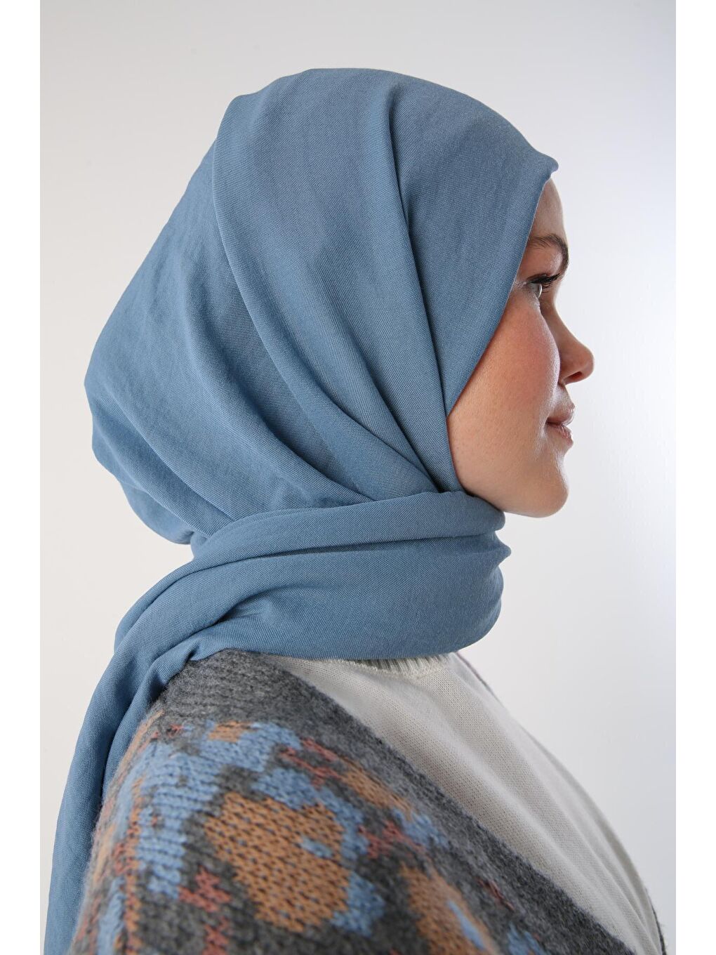 Mavi Okyanus Pamuklu Kraş Şal