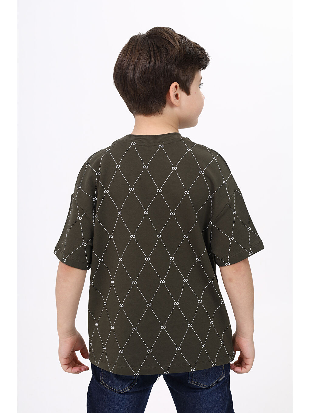 Haki Unisex Çocuk Baskılı Tişört-3