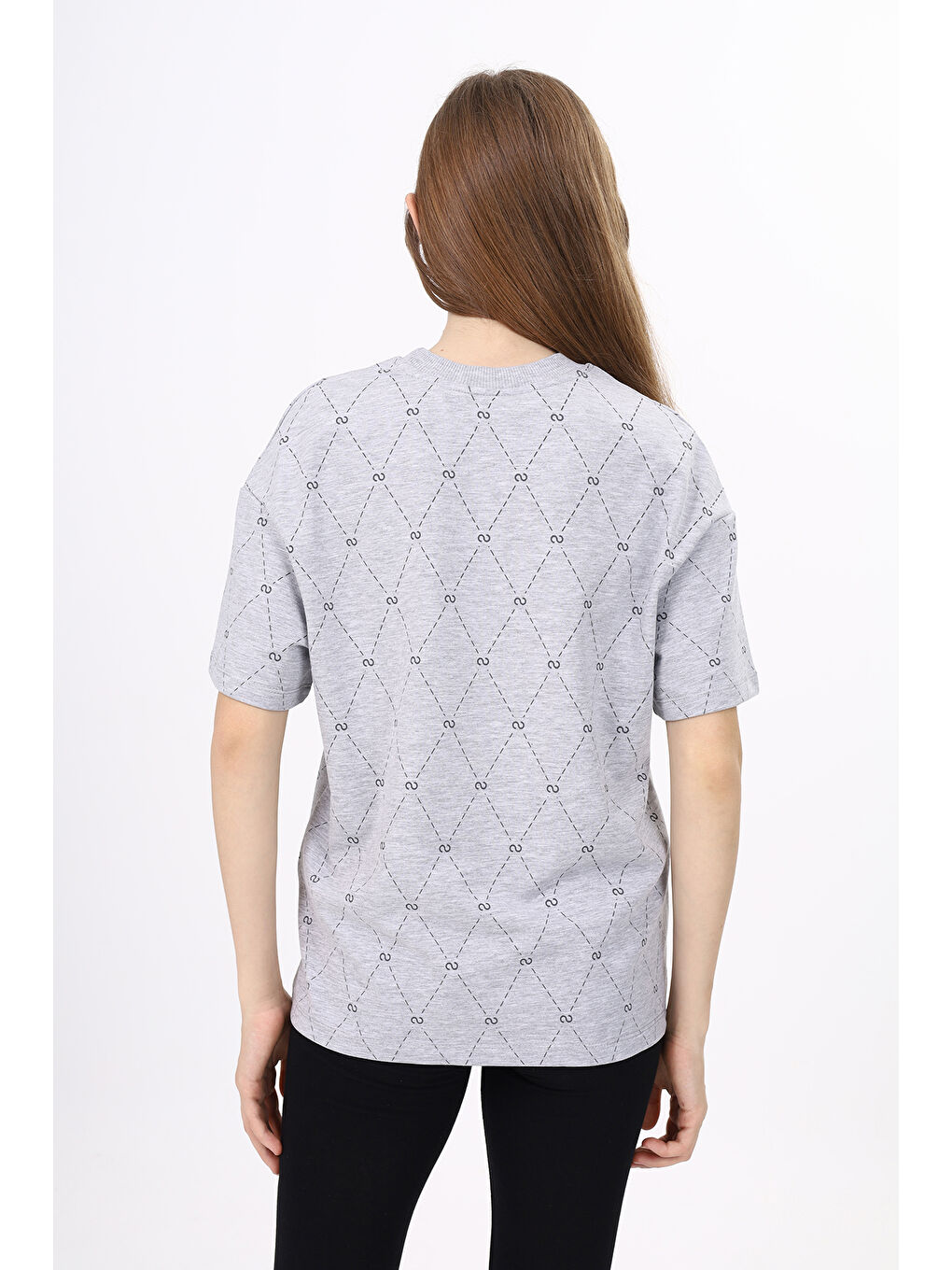 Gri Unisex Çocuk Baskılı Tişört-4