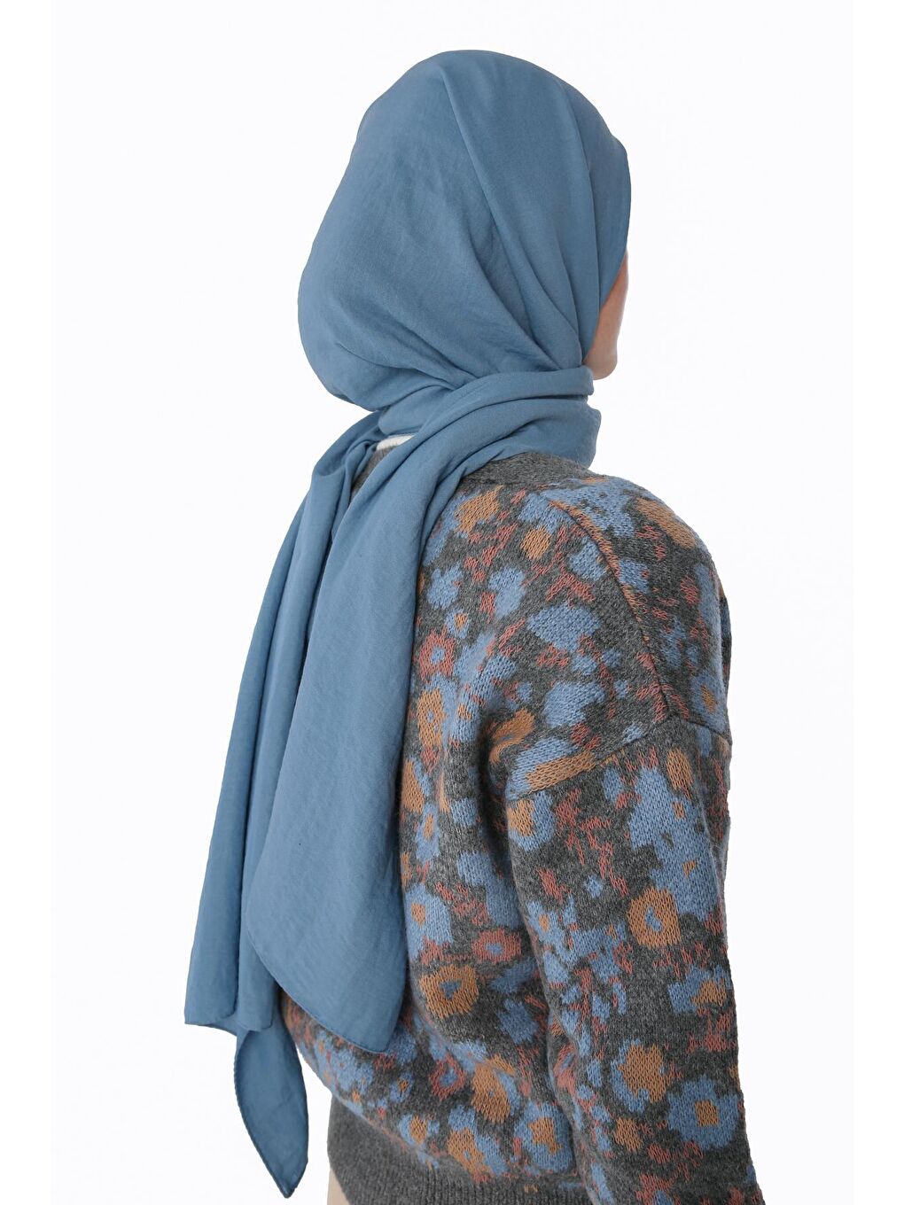 Mavi Okyanus Pamuklu Kraş Şal-1