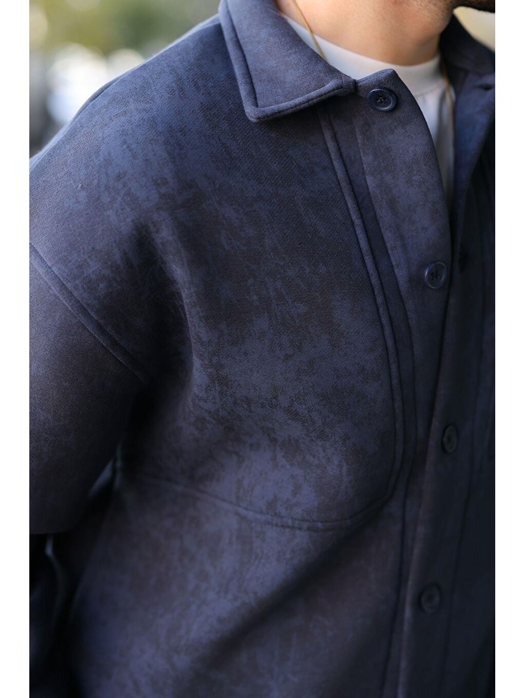 Lacivert İçi Polarlı Gömlek Ceket E6767-2