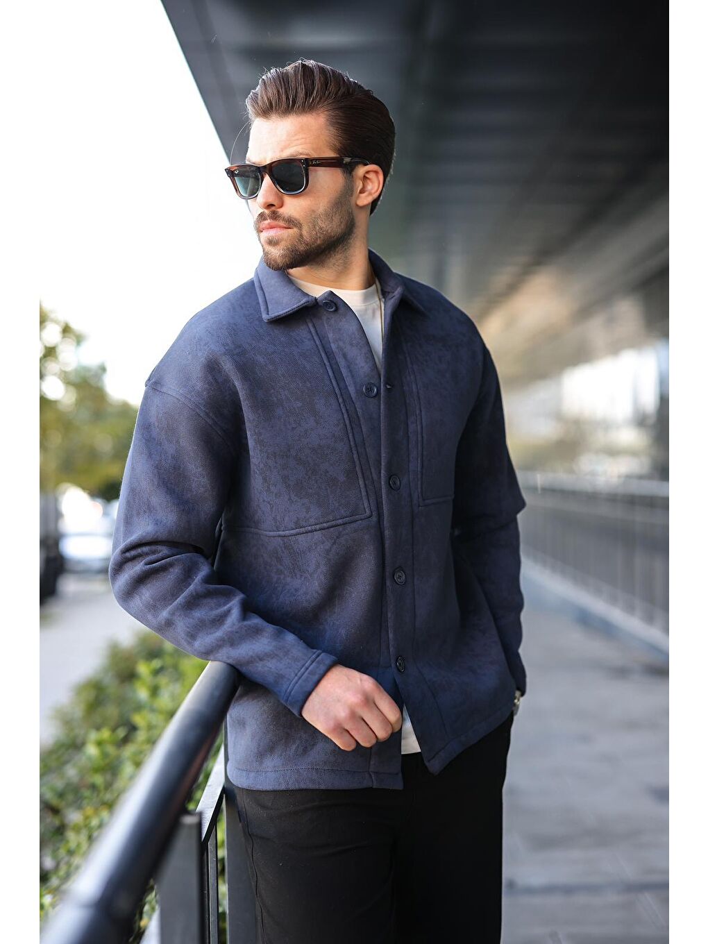 Lacivert İçi Polarlı Gömlek Ceket E6767-3