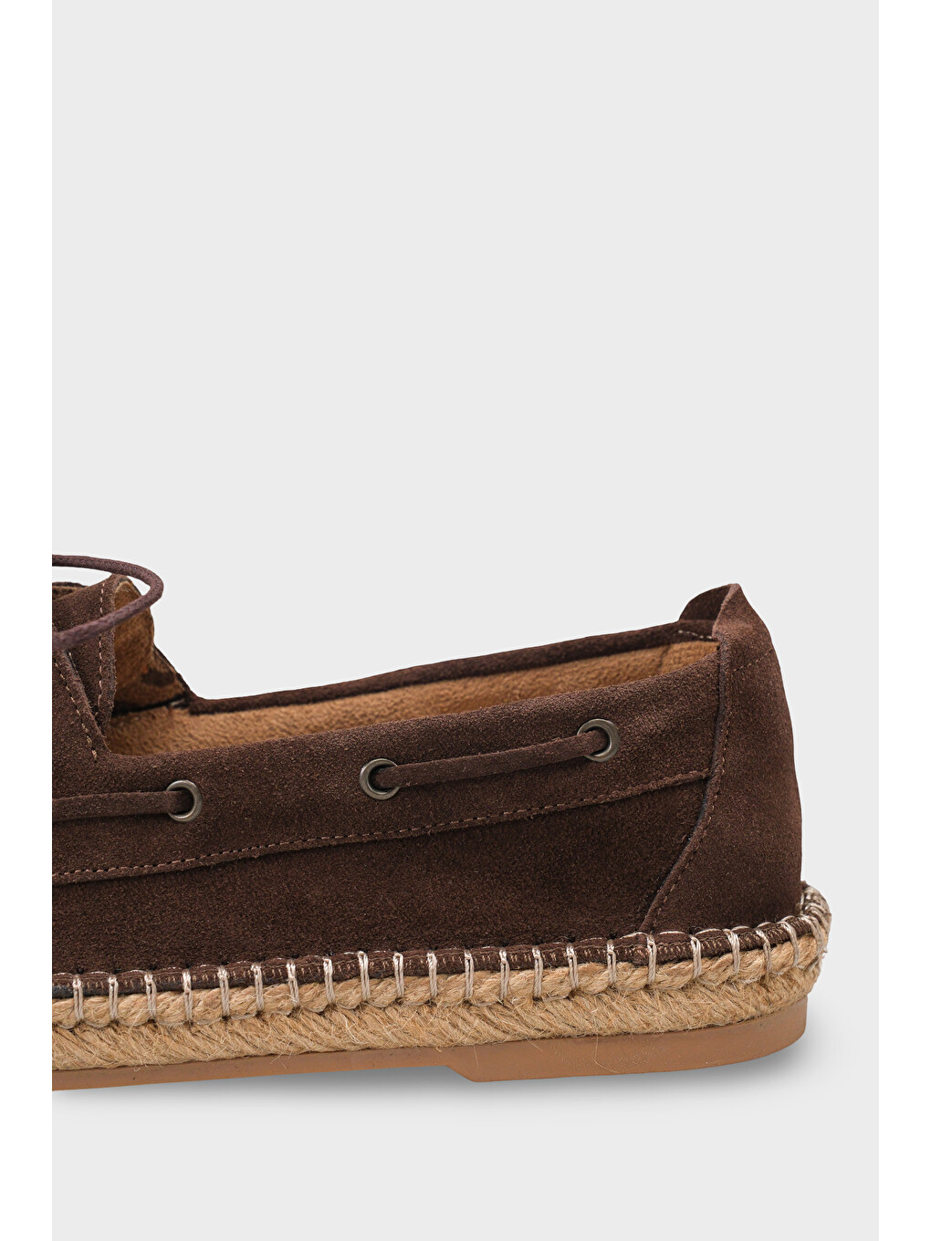 Kahverengi Drake Hakiki Deri Süet Espadril Tabanlı Erkek Ayakkabı-5