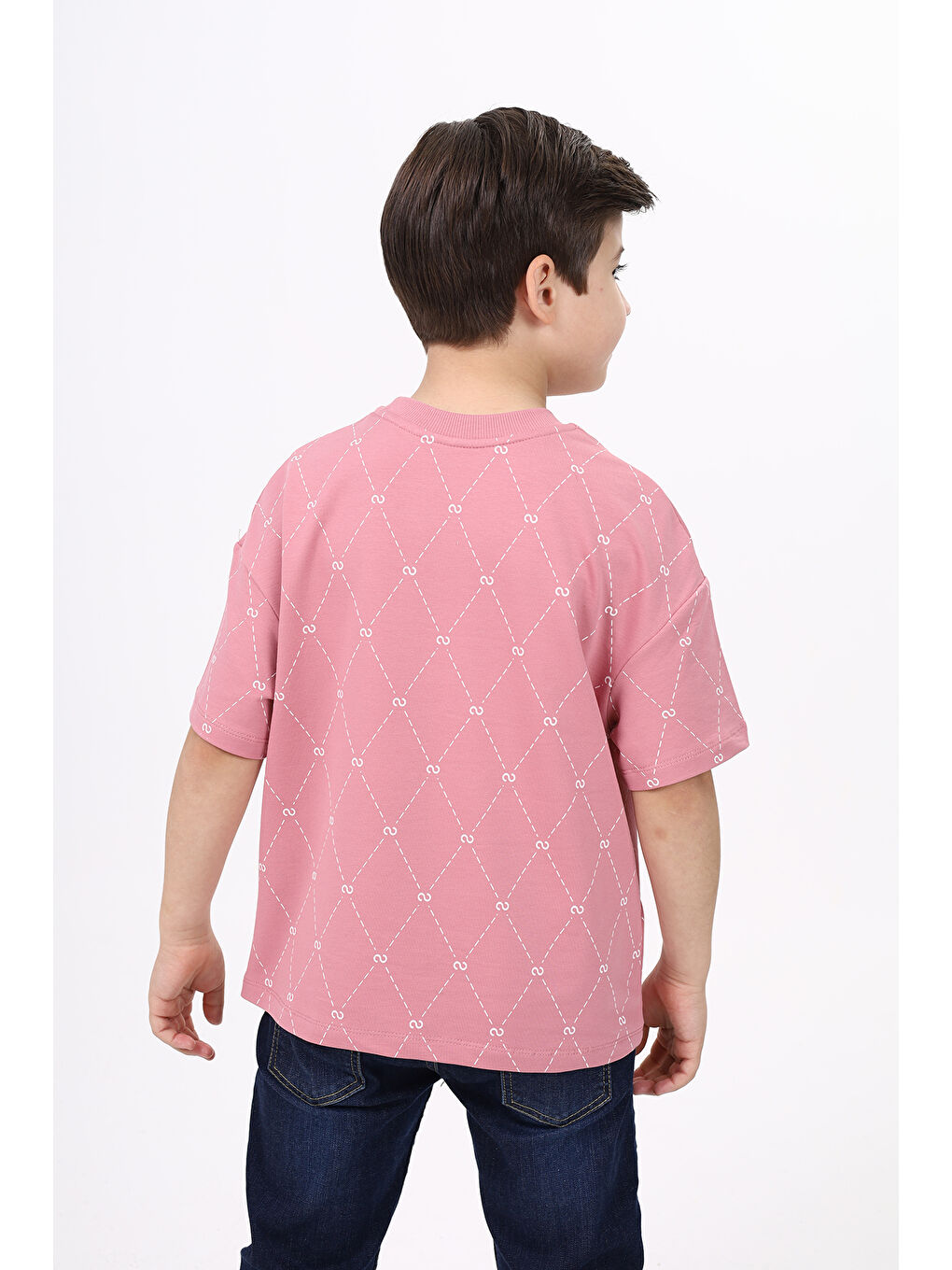 Pembe Unisex Çocuk Baskılı Tişört-3