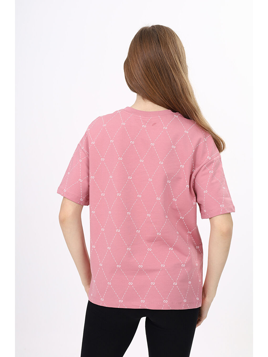 Pembe Unisex Çocuk Baskılı Tişört-5