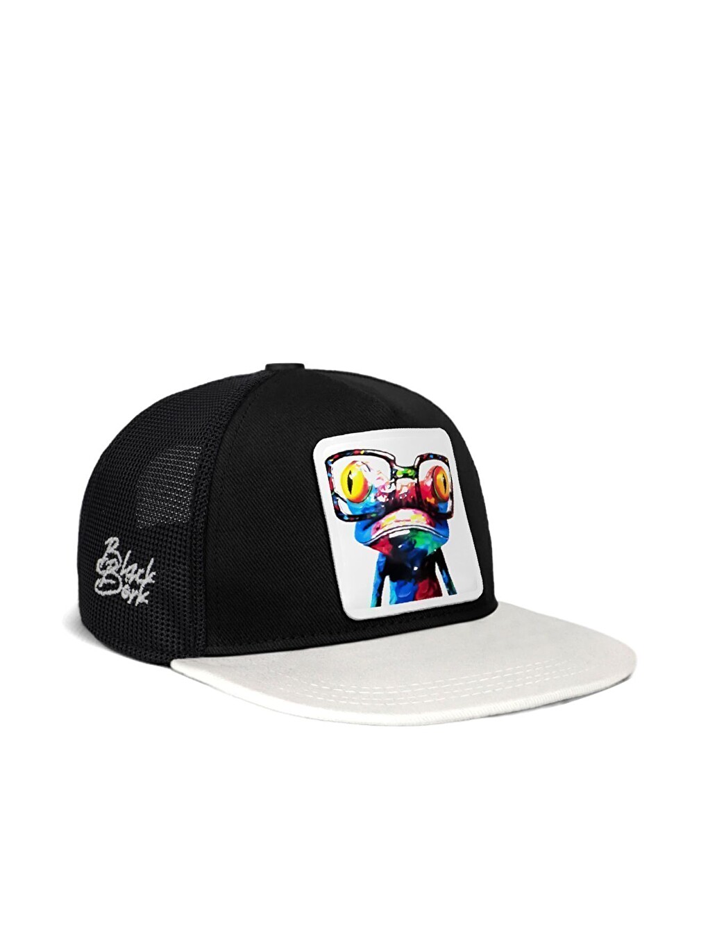 Hip Hop Kids Bukalemun Logolu Beyaz-Siyah Çocuk Trucker Şapka