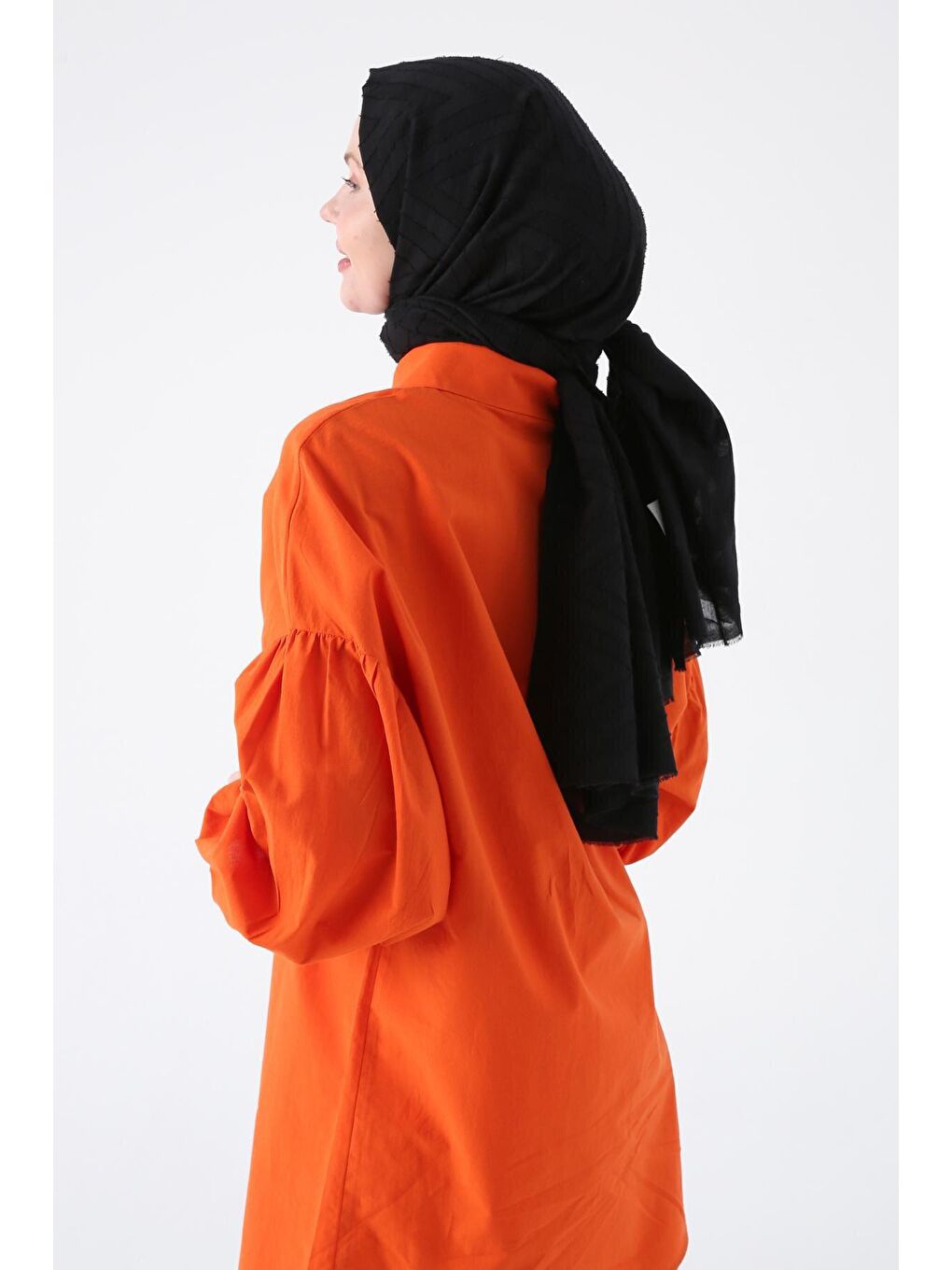 Siyah Zigzag Pamuk Jakar Şal-2