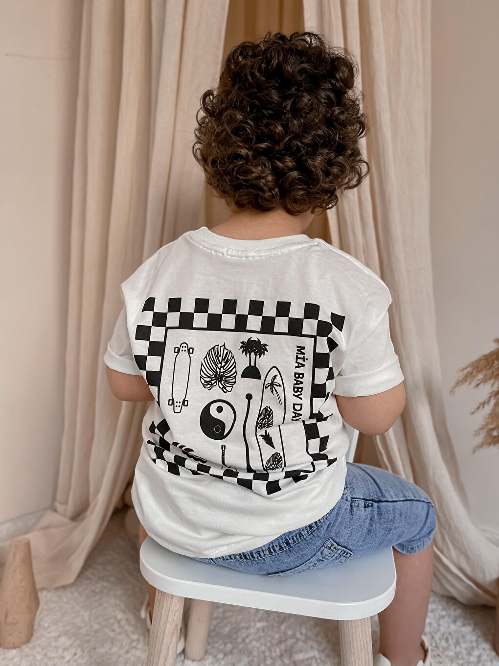 Beyaz Jean Şortlu Takım-6