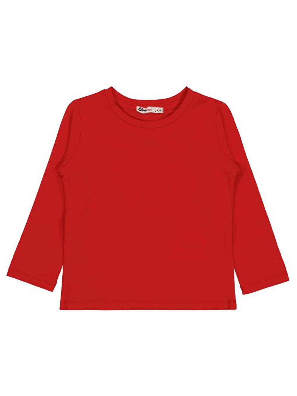 Girls Basic 2-5 Yaş Sweatshirt - Kırmızı 3-4 Yaş