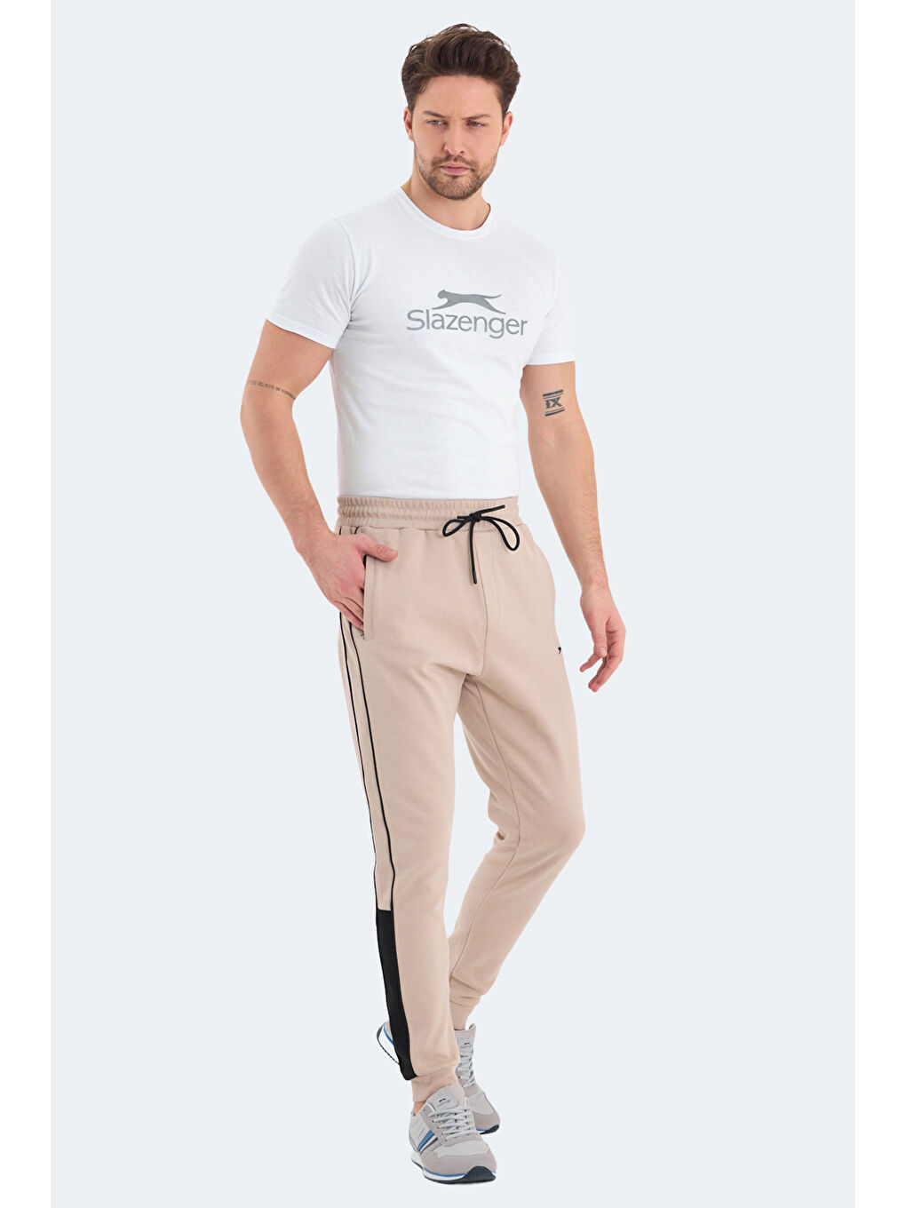 SLAZENGER VALARY Erkek Eşofman Altı Bej - 3