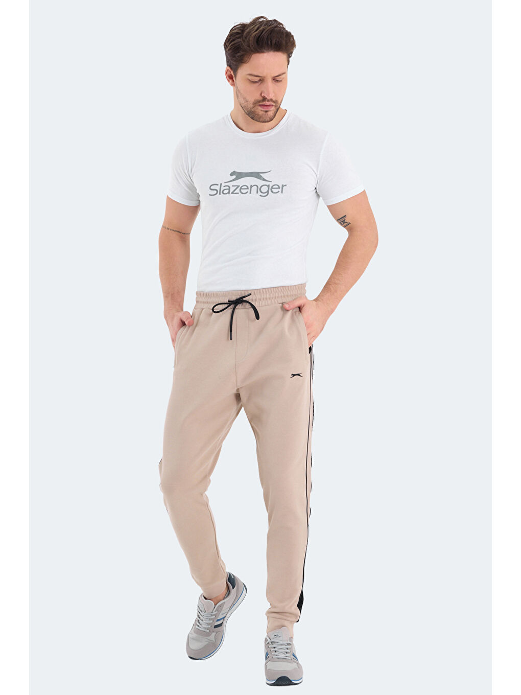 SLAZENGER VALARY Erkek Eşofman Altı Bej - 6