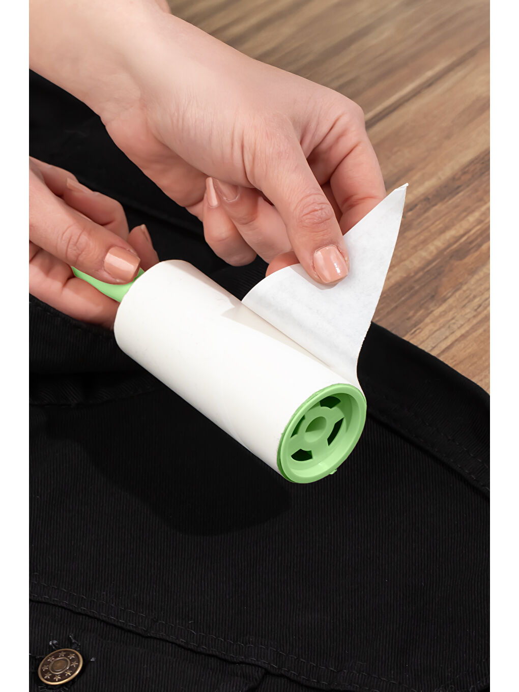 3107 Kedi Köpek Tüy Toplayıcı Rulo + 4 Adet Yedek Rulo Yeşil-1