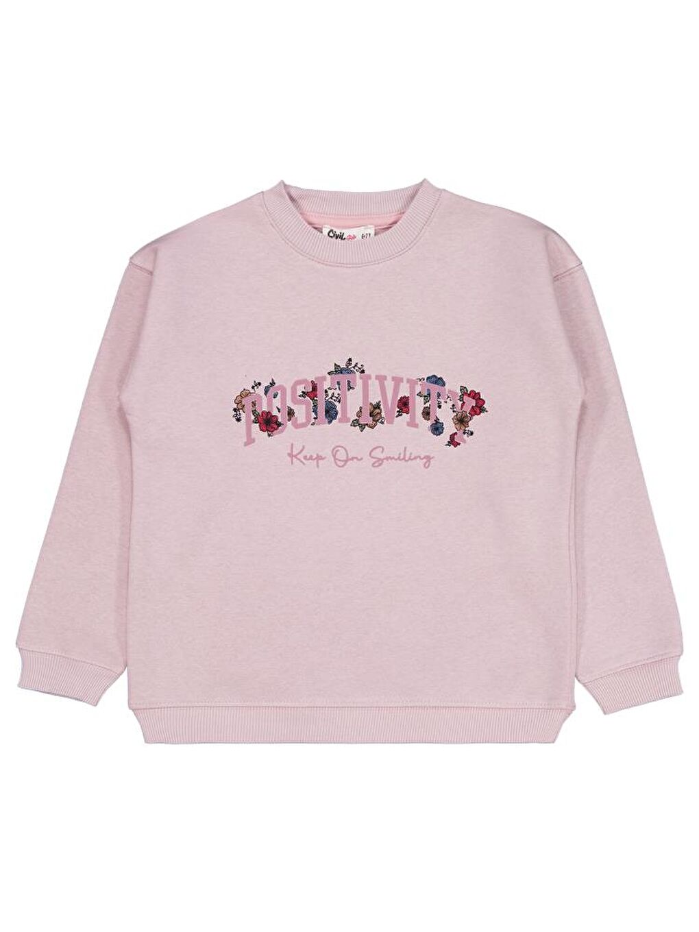 Girls POSSITIVE Baskılı 6-9 Yaş Sweatshirt - Pembe 6-7 Yaş-1