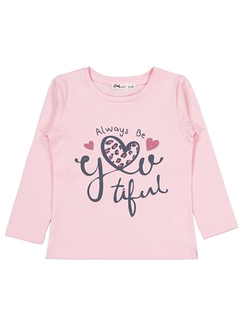 Girls Leopar Baskılı 2-5 Yaş Sweatshirt - Pembe 4-5 Yaş
