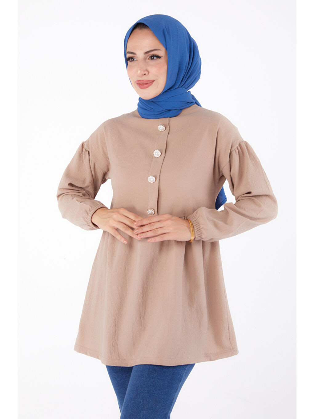 Bej Taşlı Tunik Vizon - 13294