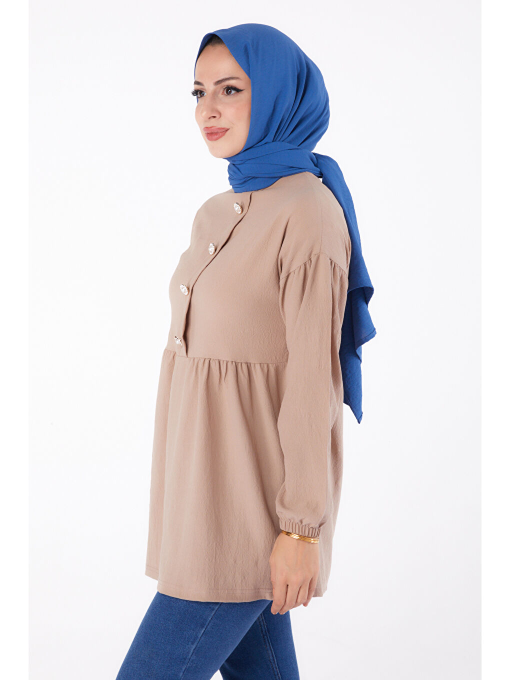 Bej Taşlı Tunik Vizon - 13294-3