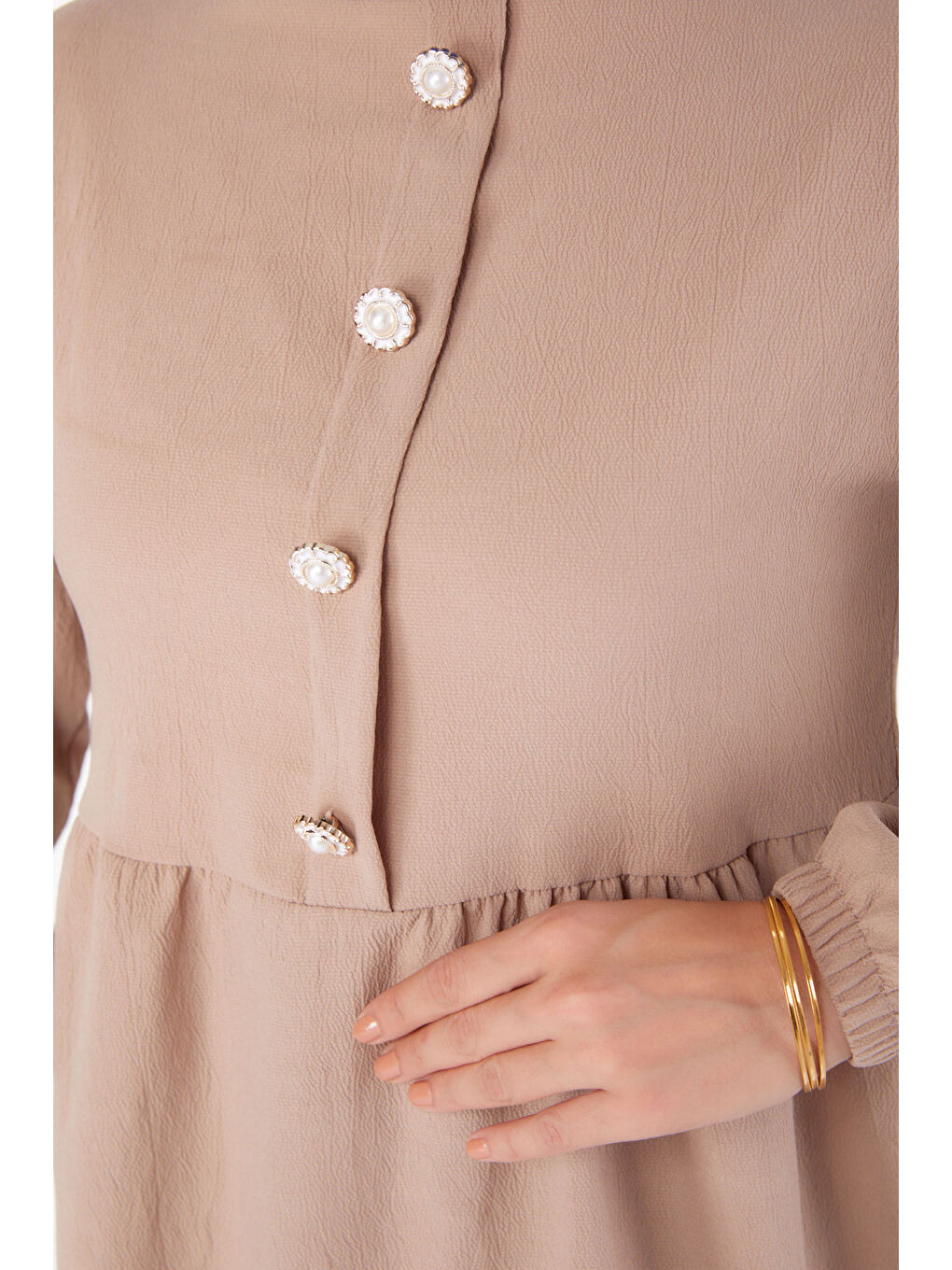 Bej Taşlı Tunik Vizon - 13294-5